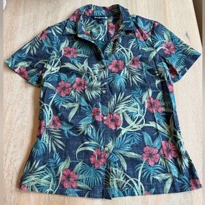 Reyn Spooner Palm Floral Abby Top